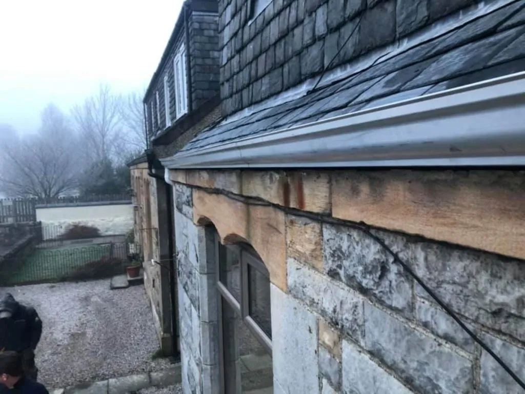 New guttering installed on a stone property in the Forth Valley